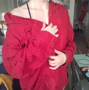 Red Button Down